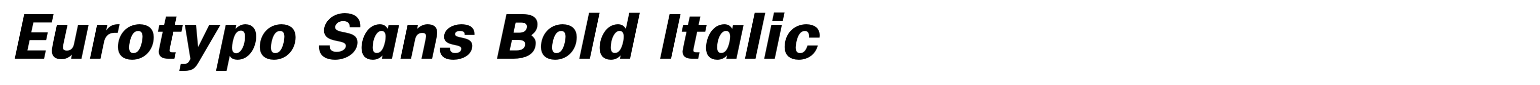 Eurotypo Sans Bold Italic